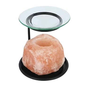 Brule parfum en sel de l´Himalaya H. 15 cm L. 10 cm, vendu sans bougie.