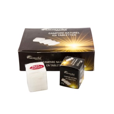 Boîte de camphre naturel 300 g, 12 emballages cubiques de 4 tablettes.