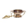 Brûle-encens en laiton avec grille, Ø 8,5 cm, H 5 cm, chaîne L 21 cm.