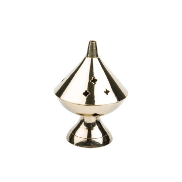 Brûle-encens en laiton, H 10 cm, Ø 6 cm. Boîte de 2.