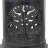 Brûle-encens photophore en stéatite ajourée Arbre de Vie, avec grille et bougie, H 10 cm, Ø 9 cm. Livré en boîte.