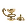 Brûle-encens en laiton ciselé, forme lampe, H 11 cm, Ø 5,5 cm. Livré en boîte individuelle.