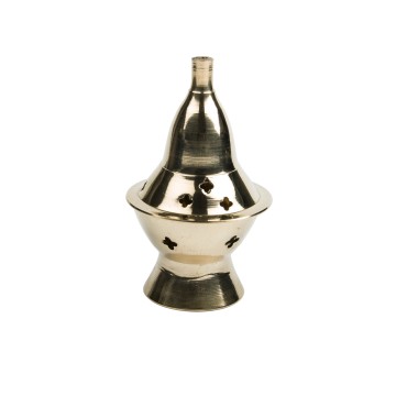 Brûle-encens en laiton, H 9 cm, Ø 5 cm. Boîte de 2.