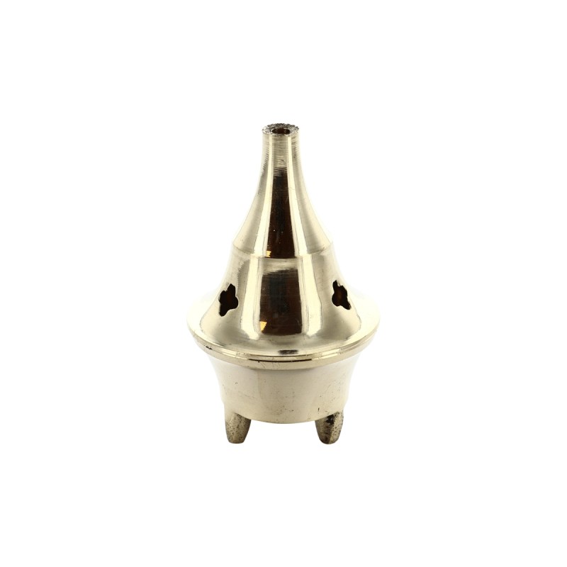 Mini brûle-encens en laiton, H 6 cm, Ø 3,2 cm. Boîte de 12.