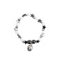 Bracelet sur élastique pour enfant avec grains en hématite forme Etoile et grains nacre Ø 6 mm, médaille V. Miraculeuse
