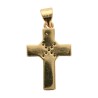 Croix de cou en coquille d'Ormeau/Paua avec torsade en pierres OZ dorée en laiton, hauteur 2 cm.