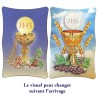 Cadre en bois a suspendre ou a poser H. 11 x 7 cm avec image, plusieurs saints.