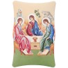 Cadre en bois a suspendre ou a poser H. 11 x 7 cm avec image, plusieurs saints.