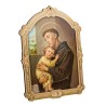 Cadre en bois a suspendre avec liseret dore H. 14 x 10,5 cm  image collee, plusieurs saints.