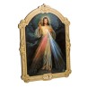 Cadre en bois a suspendre avec liseret dore H. 14 x 10,5 cm  image collee, plusieurs saints.