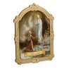 Cadre en bois a suspendre avec liseret dore H. 14 x 10,5 cm  image collee, plusieurs saints.