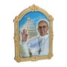 Cadre en bois a suspendre avec liseret dore H. 14 x 10,5 cm  image collee, plusieurs saints.