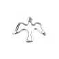 Pin´s colombe en métal couleur argentée et ajoure H. 1,7 cm.