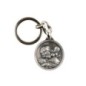 Porte-clés de saint Christophe en buste Ø 3 cm en métal couleur argentée..
