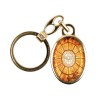 Porte-cles en metal couleur doree H. 3,8 cm avec resine couleur des saints.