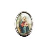 Plaque auto forme ovale H. 3,8 cm en metal avec resine, plusieurs saints.
