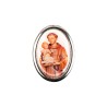Plaque auto forme ovale H. 3,8 cm en metal avec resine, plusieurs saints.