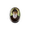 Plaque auto forme ovale H. 3,8 cm en metal avec resine, plusieurs saints.