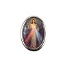 Plaque auto forme ovale H. 3,8 cm en metal avec resine, plusieurs saints.