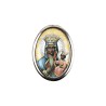 Plaque auto forme ovale H. 3,8 cm en metal avec resine, plusieurs saints.