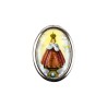 Plaque auto forme ovale H. 3,8 cm en metal avec resine, plusieurs saints.