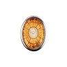 Plaque auto forme ovale H. 3,8 cm en metal avec resine, plusieurs saints.