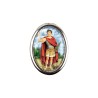 Plaque auto forme ovale H. 3,8 cm en metal avec resine, plusieurs saints.