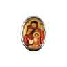 Plaque auto forme ovale H. 3,8 cm en metal avec resine, plusieurs saints.