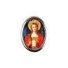 Plaque auto forme ovale H. 3,8 cm en metal avec resine, plusieurs saints.