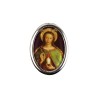Plaque auto forme ovale H. 3,8 cm en metal avec resine, plusieurs saints.