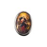 Plaque auto forme ovale H. 3,8 cm en metal avec resine, plusieurs saints.