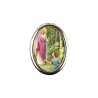 Plaque auto forme ovale H. 3,8 cm en metal avec resine, plusieurs saints.