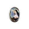Plaque auto forme ovale H. 3,8 cm en metal avec resine, plusieurs saints.