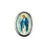 Plaque auto forme ovale H. 3,8 cm en metal avec resine, plusieurs saints.