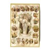 Cadre en bois à suspendre, finition feuille d’or – H. 15 x 10 cm, image collée, plusieurs saints.