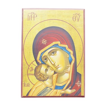 Icone en bois serigraphiee a suspendre ou a poser H.17x12 cm ou 20x15 cm, plusieurs sujets.