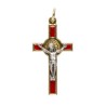 Croix de cou de Saint Benoît en métal doré, émaillée – Hauteur 4 cm Plusieurs couleurs.