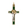 Croix de cou de Saint Benoît en métal doré, émaillée – Hauteur 4 cm Plusieurs couleurs.