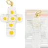 Pendentif croix en veritable verre de Murano H. 3 cm. Livre en boite.