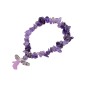 Bracelet sur élastique en pierre naturelle assortie Ø 6 mm avec petit ange - LOT DE 6 ASSORTIS