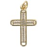 Croix de cou en laiton doré avec au centre croix avec pierres OZ. H.2 cm