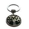 Porte-clés Arbre de vie Ø 2.6 cm avec pierre naturelle assortie, LOT DE 5