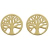 Boucles d´oreilles arbre de vie Ø 0.9 cm plaque or
