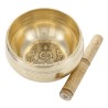 Bol chantant Tibetain traditionnel en laiton interieur decor cisele boudha -Oslash- 12-5 cm- poids 1 Kg