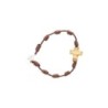 Bracelet dizainier pour enfant en corde avec croix en bois d'olivier..