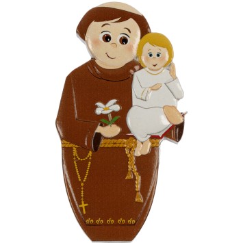 Magnet de Saint Antoine en relief, H. 8 x 4 cm.
