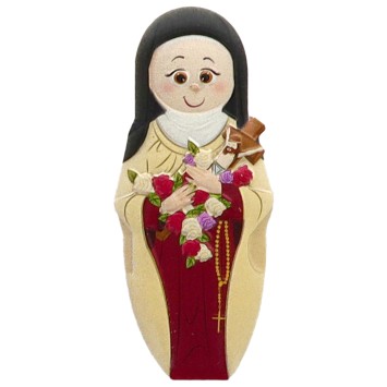 Magnet de Sainte Therese en relief, H. 8 x 4 cm.