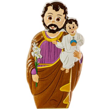Magnet de Saint Joseph en relief, H. 7.5 x 4 cm.