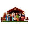Magnet representant la creche avec 9 personnages en relief, H. 4 x 8 cm.