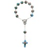 Dizainier sur chaîne grains cloisonné en métal, Ø 8 mm avec croix. Existe en différentes couleurs